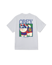 OBEY LUCKY CAT TEE - White