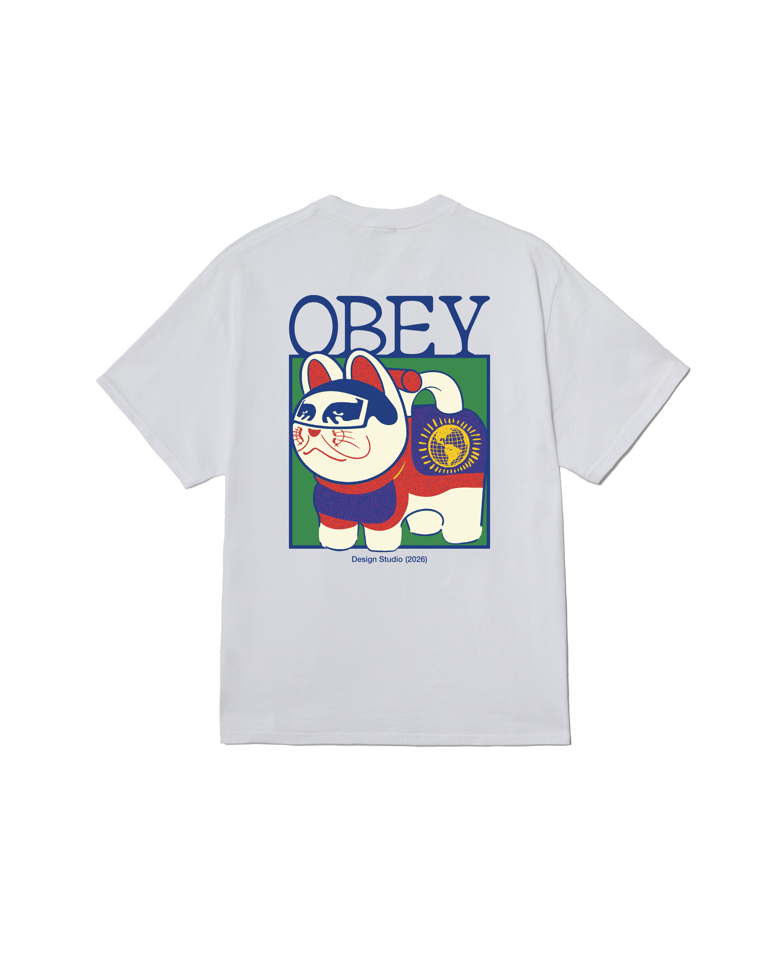 OBEY LUCKY CAT TEE - White