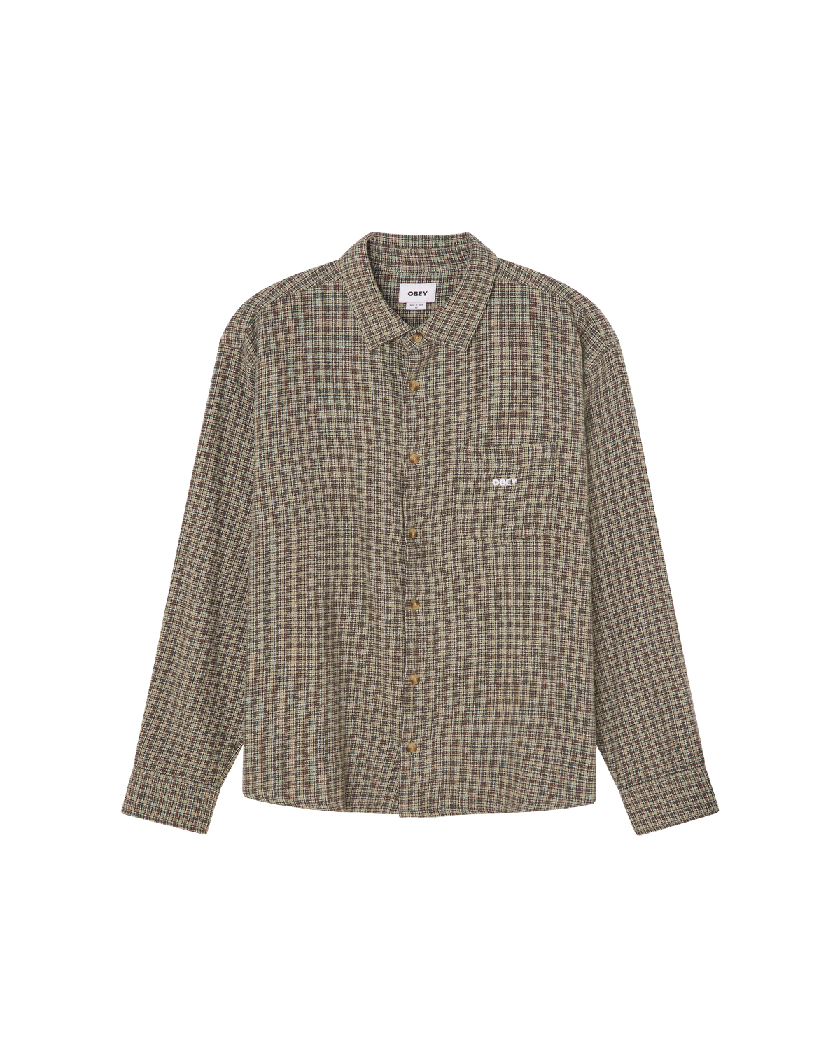 OBEY BIGWIG JACK WOVEN LS SHIRT - ABBEY STONE MULTI