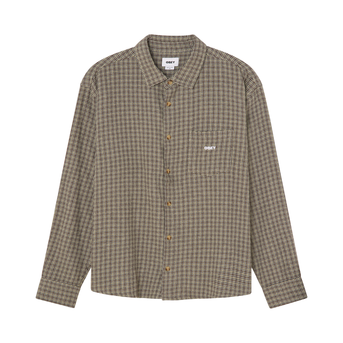 OBEY BIGWIG JACK WOVEN LS SHIRT - ABBEY STONE MULTI