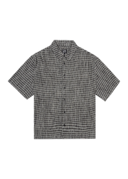 AFENDS W ASTA SEERSUCKER CUBAN SHORT SLEEVE SHIRT