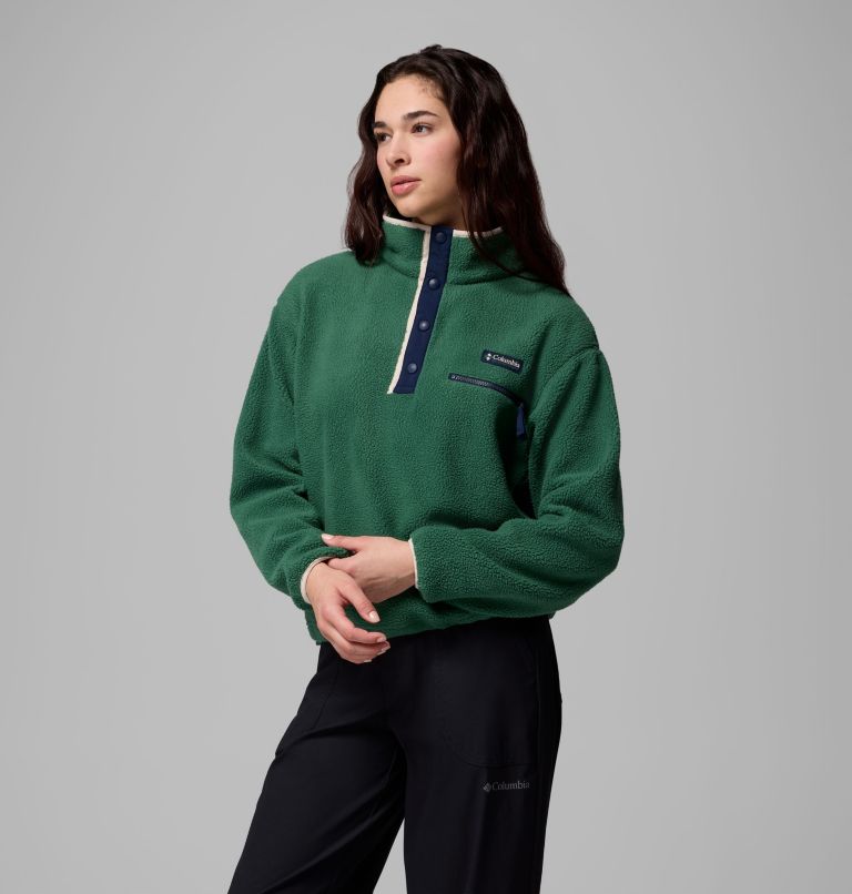 COLUMBIA W HELVETIA II CROPPED HALF SNAP FLEECE 