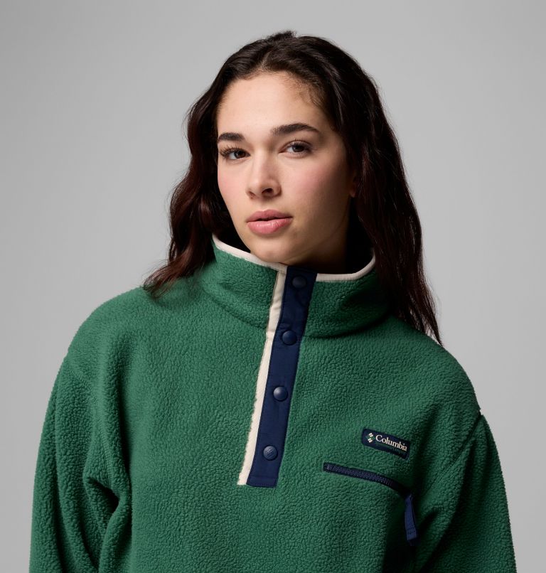 COLUMBIA W HELVETIA II CROPPED HALF SNAP FLEECE 
