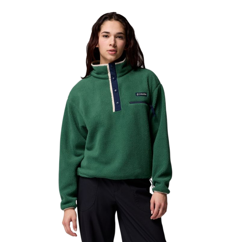 COLUMBIA W HELVETIA II CROPPED HALF SNAP FLEECE