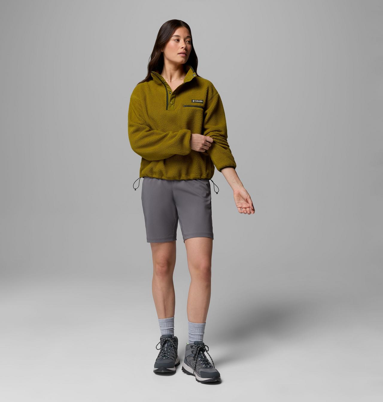 COLUMBIA W HELVETIA II CROPPED HALF SNAP FLEECE