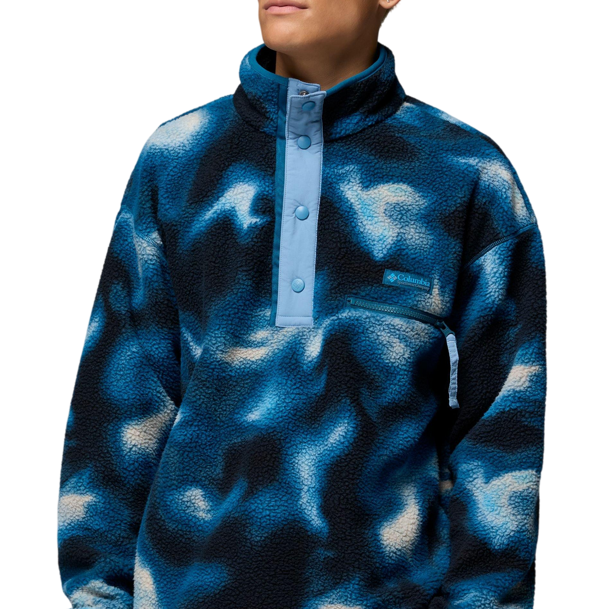 COLUMBIA HELVETIA II PRINTED HALF SNAP FLEECE Phoenix Blue Tie Dye Bloom