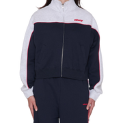 OBEY W Zeno Mock Neck Zip Up Dark Navy Multi - HOMIES
