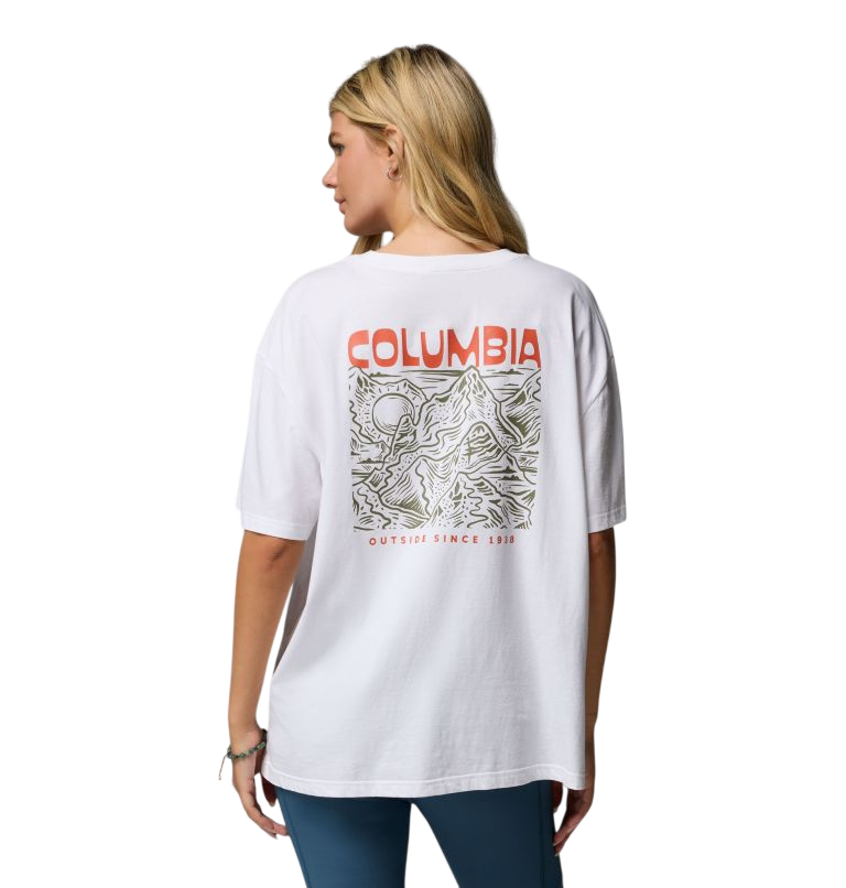 COLUMBIA W ROLLING BEND GRAPHIC OVERSIZED TEE 