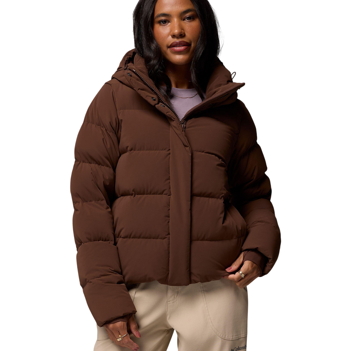 Columbia W Amaze Puff Hooded Jacket Tobacco - vue principale
