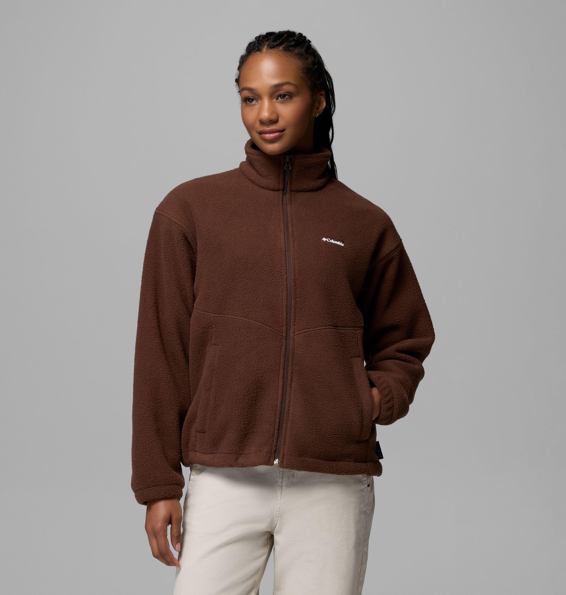 COLUMBIA W TIMBER MEADOW MTR FLEECE - TOBACCO - Vue avant