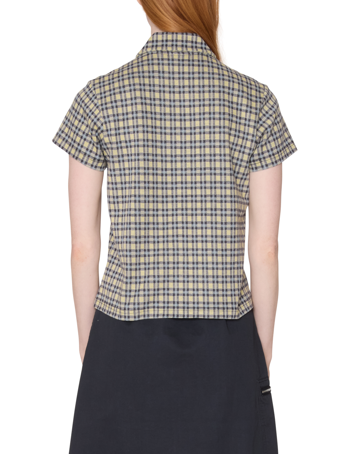 OBEY W LILA MICRO CHECK POLO SS