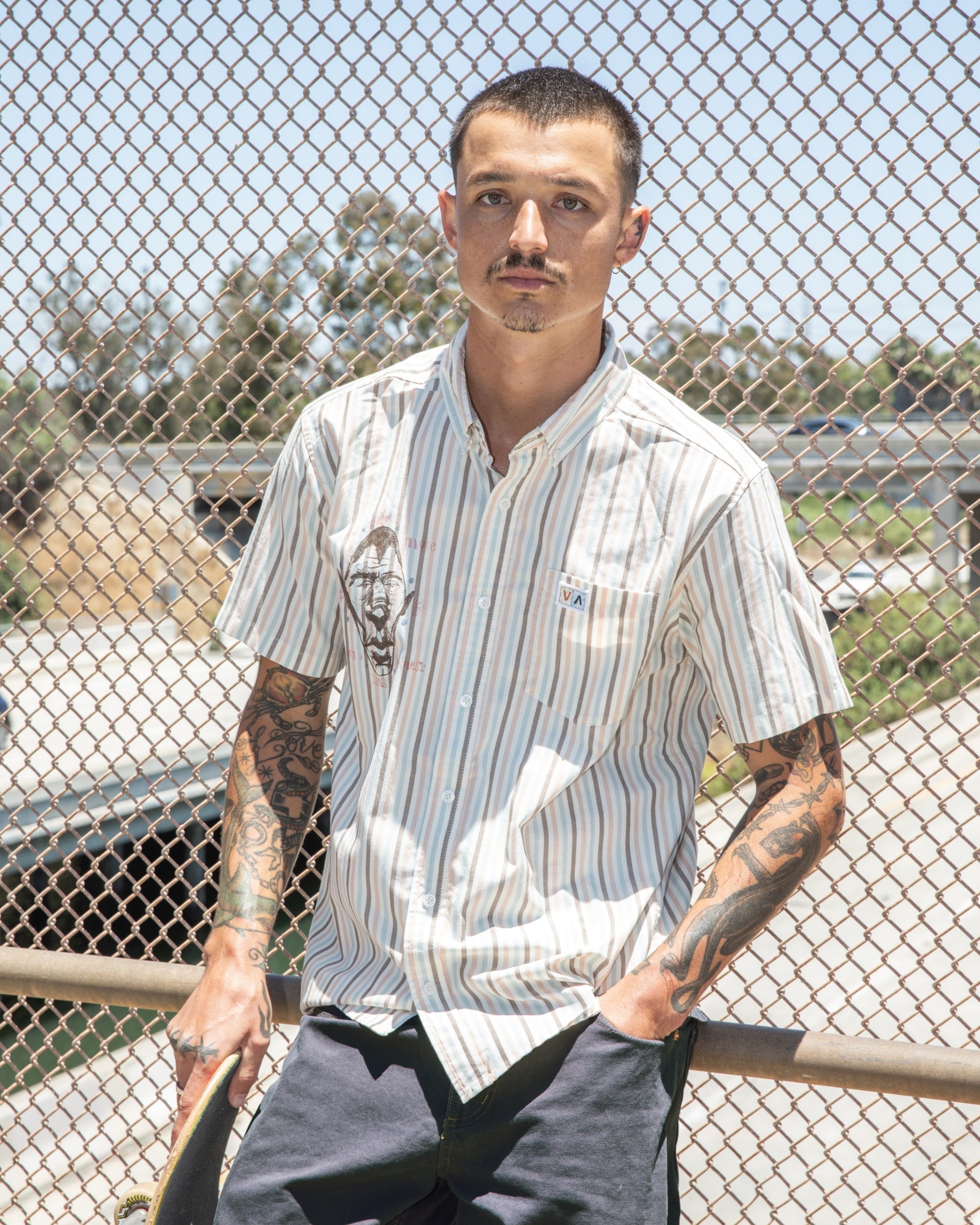 RVCA JACOBS ARCHIVE STRIPE SS 
