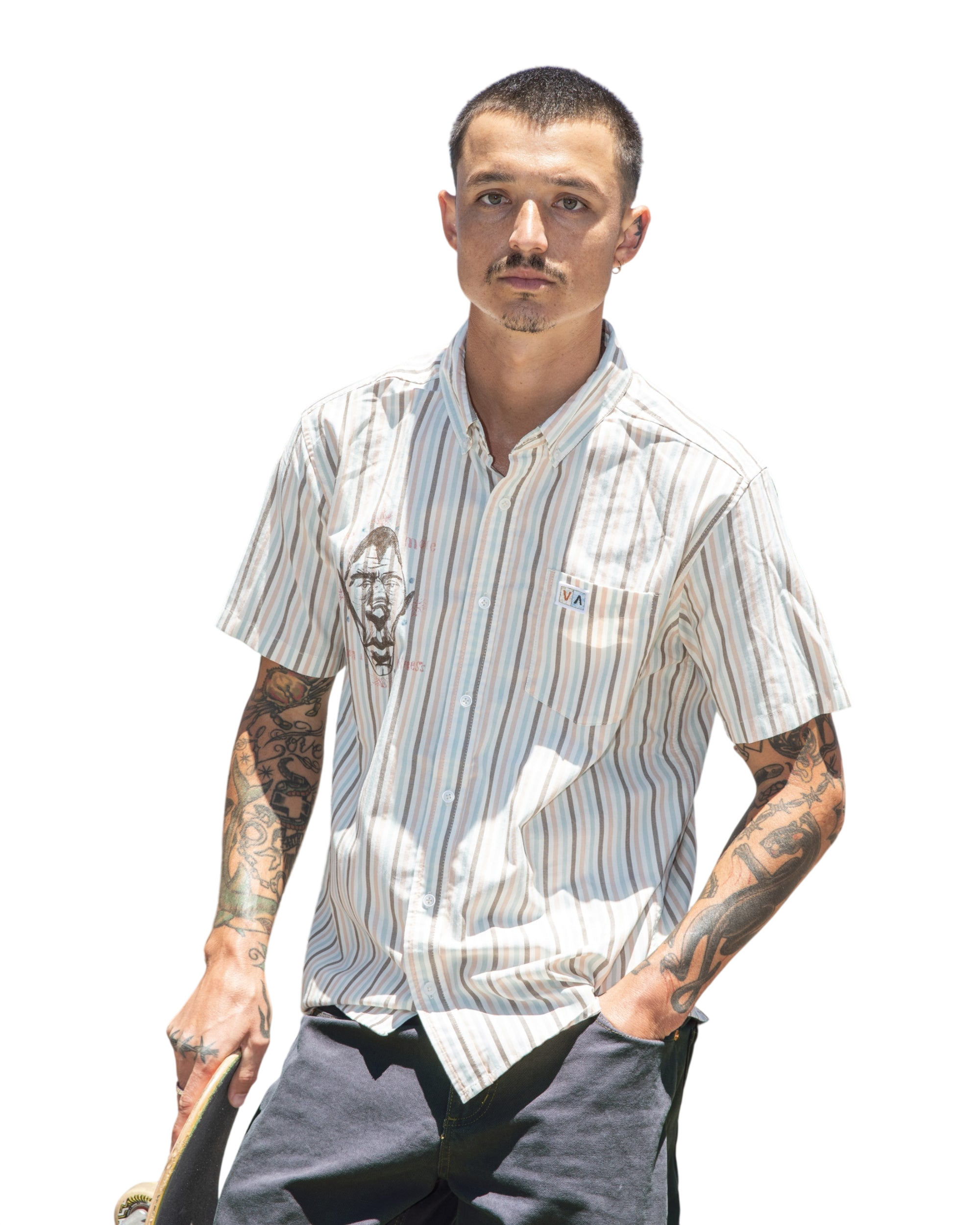 RVCA JACOBS ARCHIVE STRIPE SS