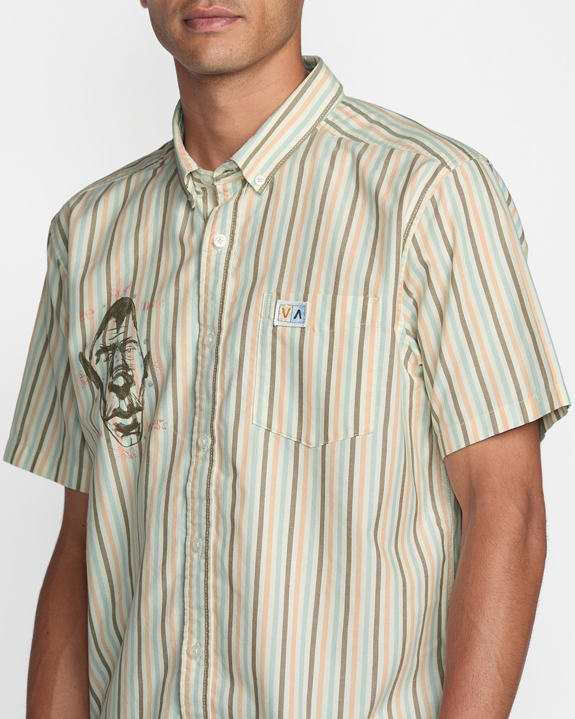 RVCA JACOBS ARCHIVE STRIPE SS 