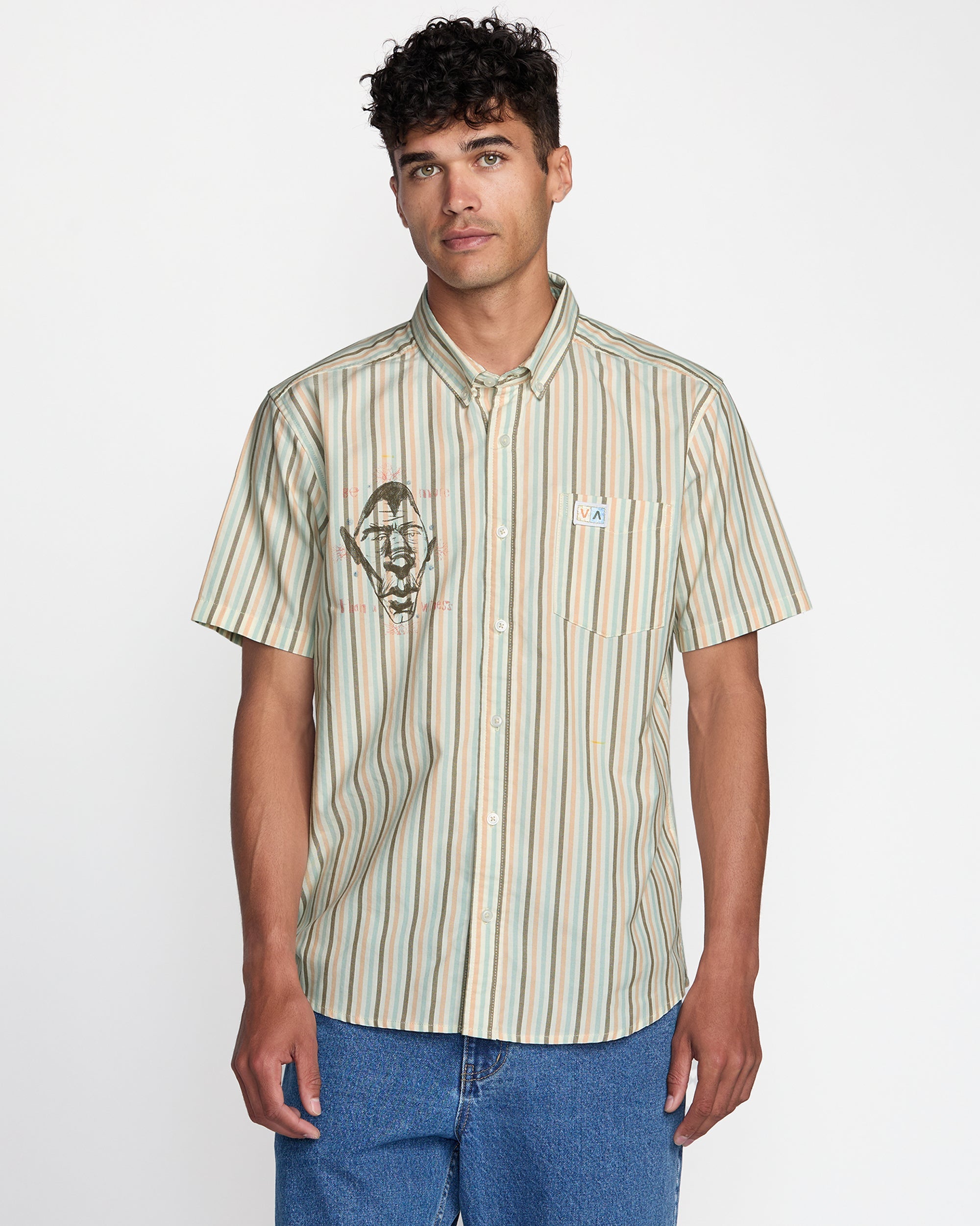 RVCA JACOBS ARCHIVE STRIPE SS 