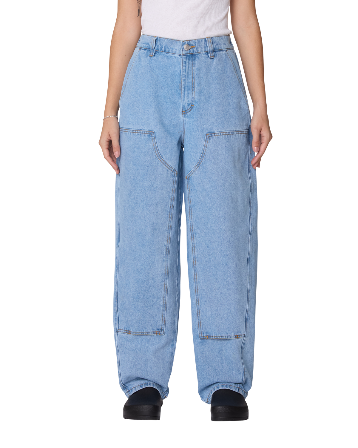 OBEY W LEAH III BAGGY DOUBLE KNEE DENIM 