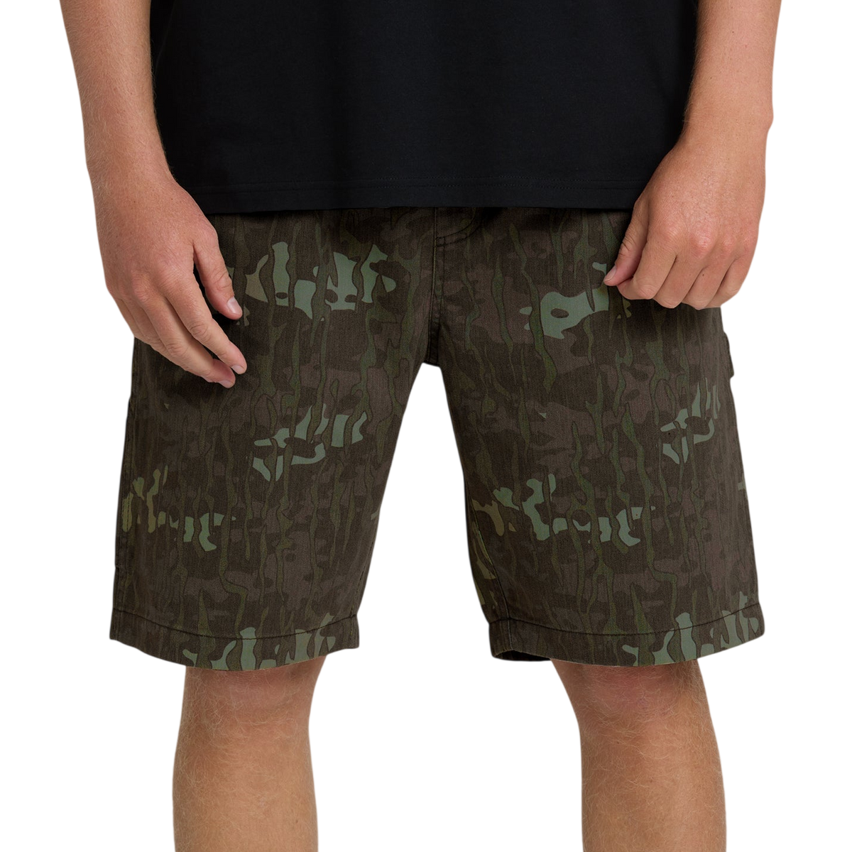 BILLABONG BAD DOG ELASTIC SHORT - Green Camo - Face