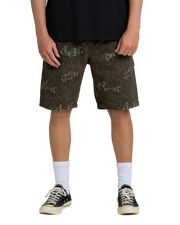 BILLABONG BAD DOG ELASTIC SHORT - Green Camo - Face