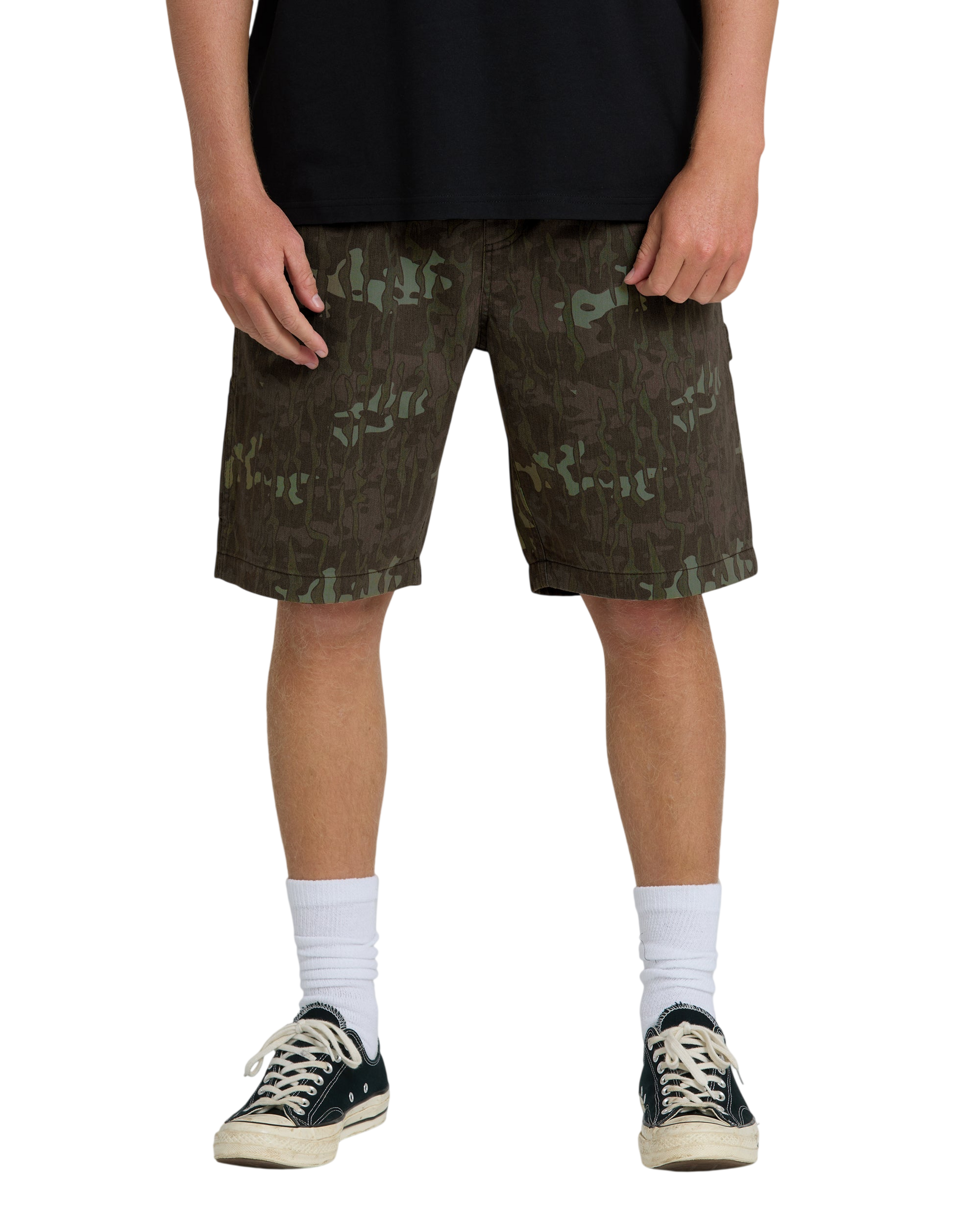 BILLABONG BAD DOG ELASTIC SHORT - Green Camo - Face