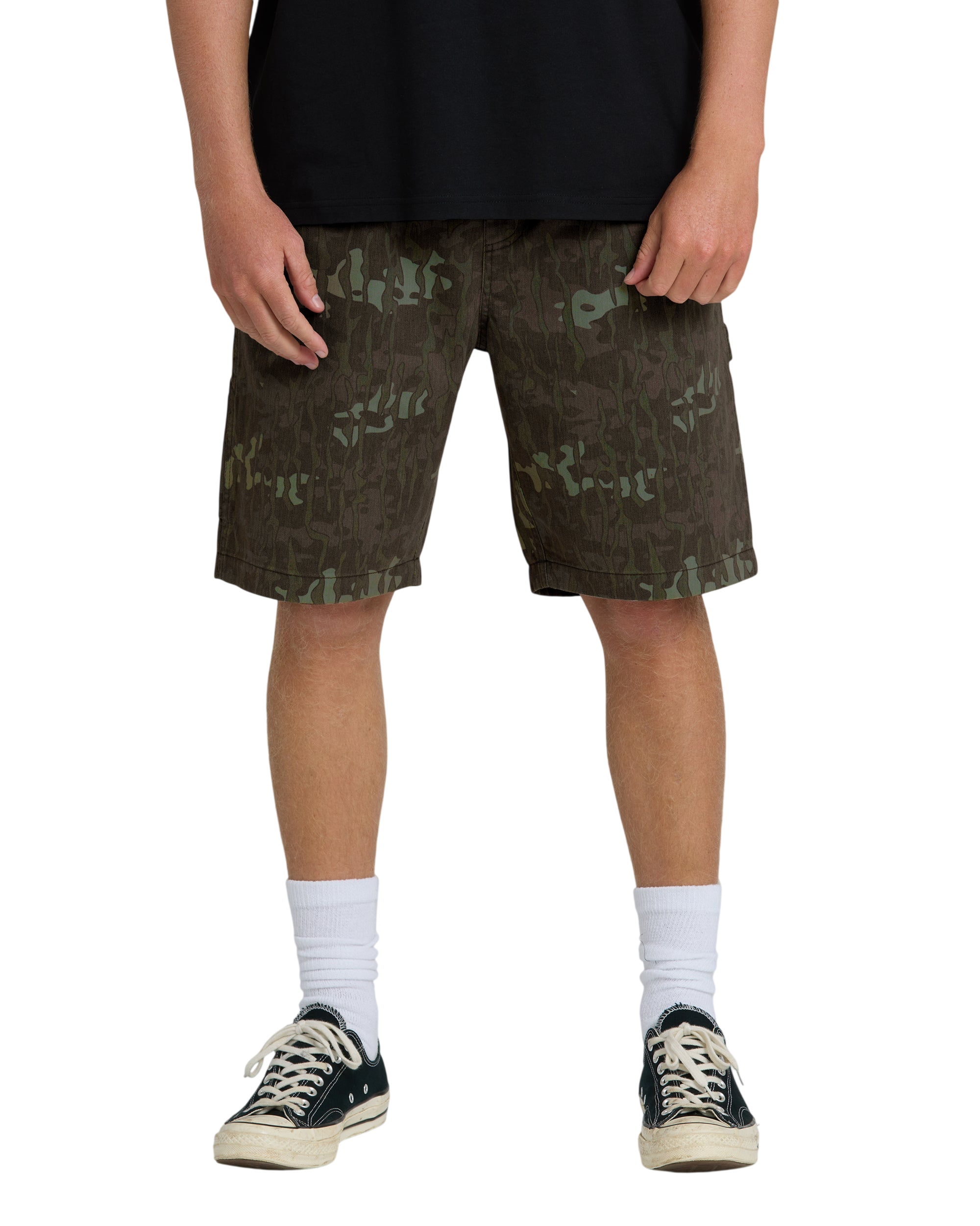 BILLABONG BAD DOG ELASTIC SHORT - Green Camo - Face