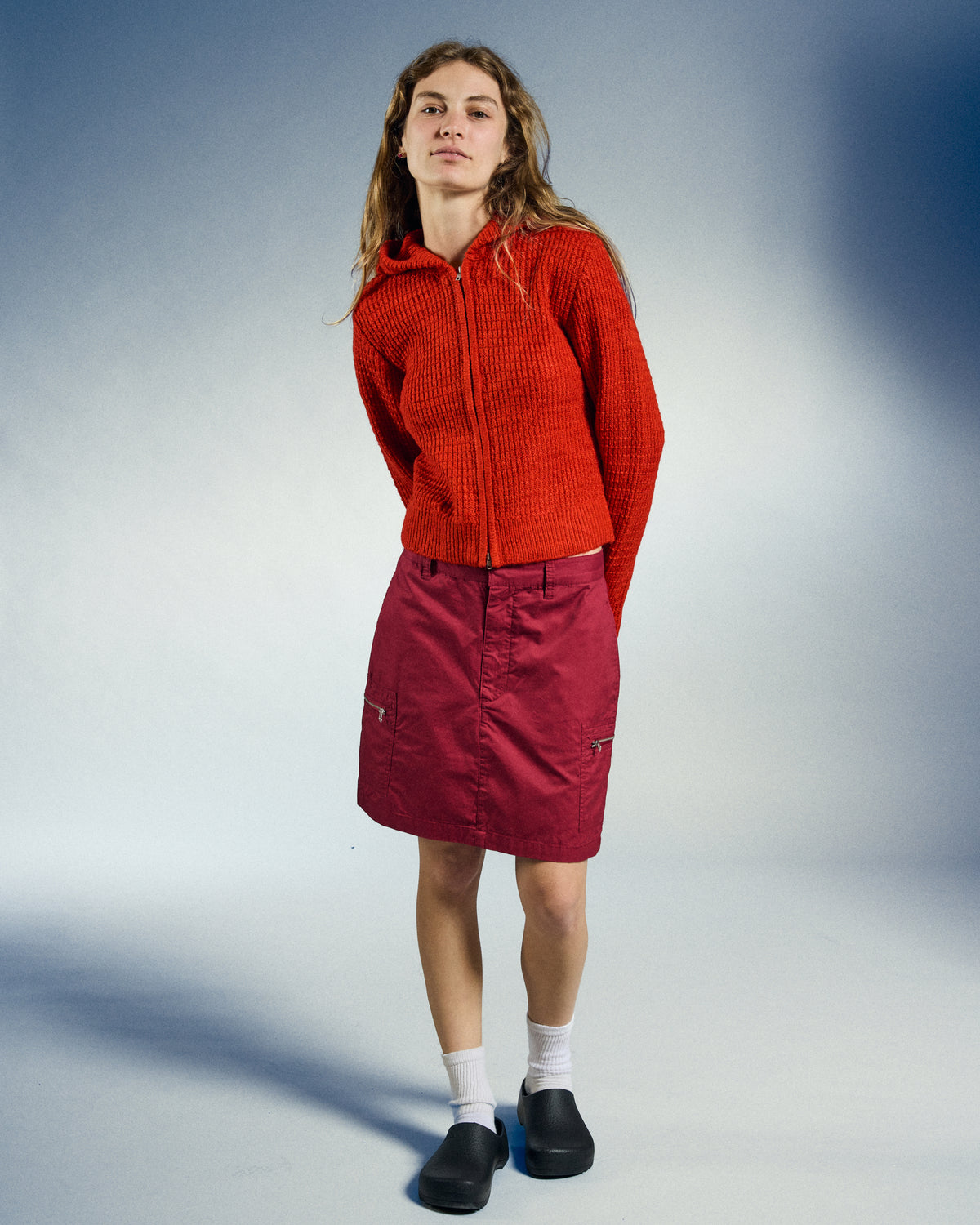 OBEY W GLENDA HOOD ZIP SWEATER