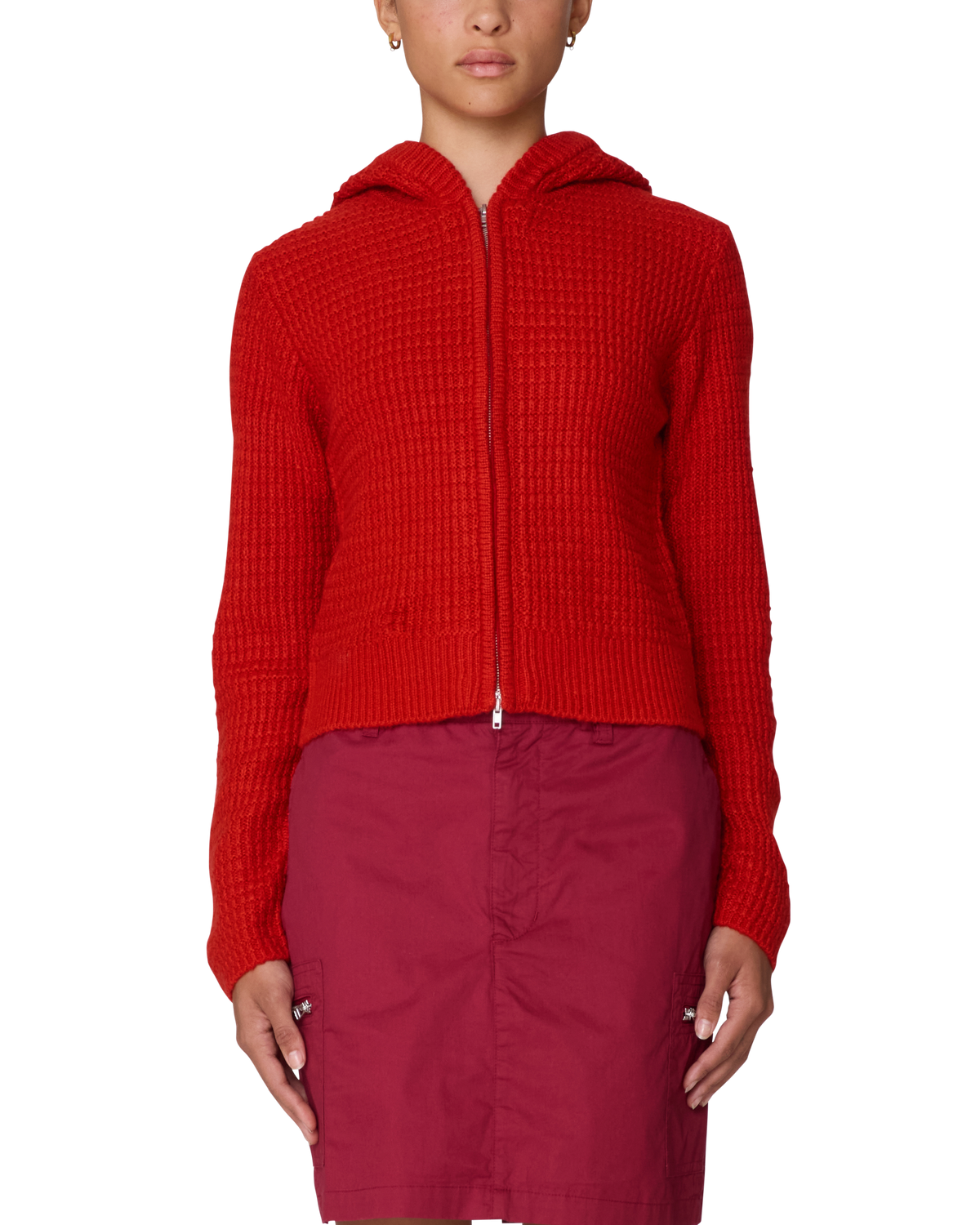 OBEY W GLENDA HOOD ZIP SWEATER