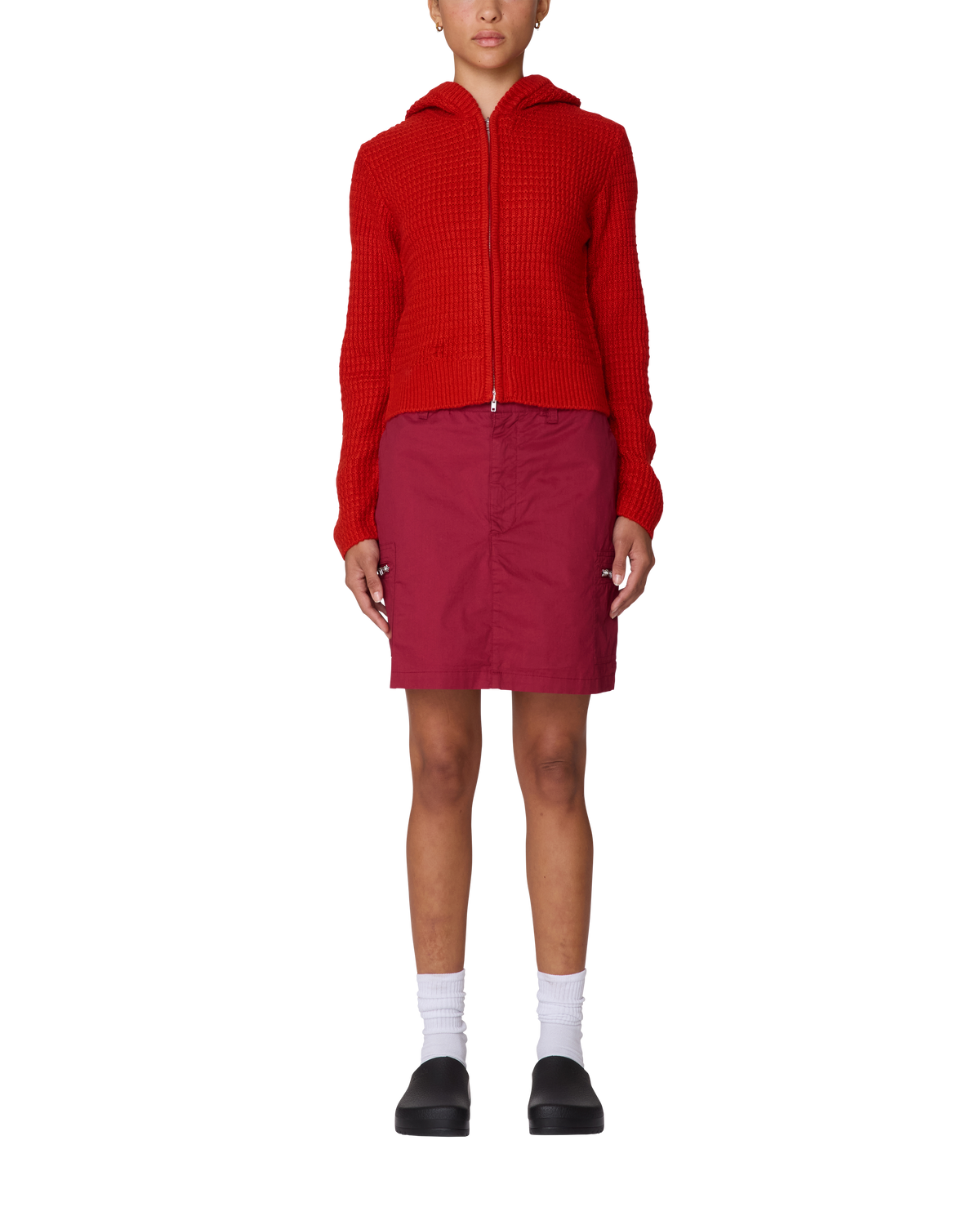 OBEY W GLENDA HOOD ZIP SWEATER