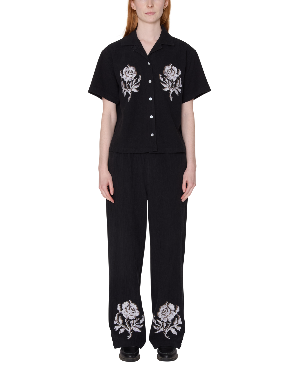 OBEY W ROSES EMBELLISHED SS SHIRT