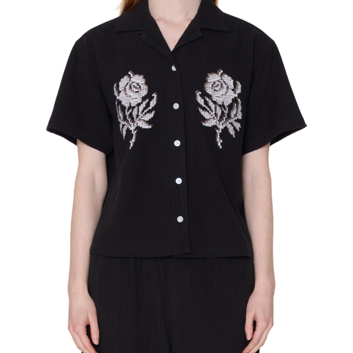 OBEY W ROSES EMBELLISHED SS SHIRT