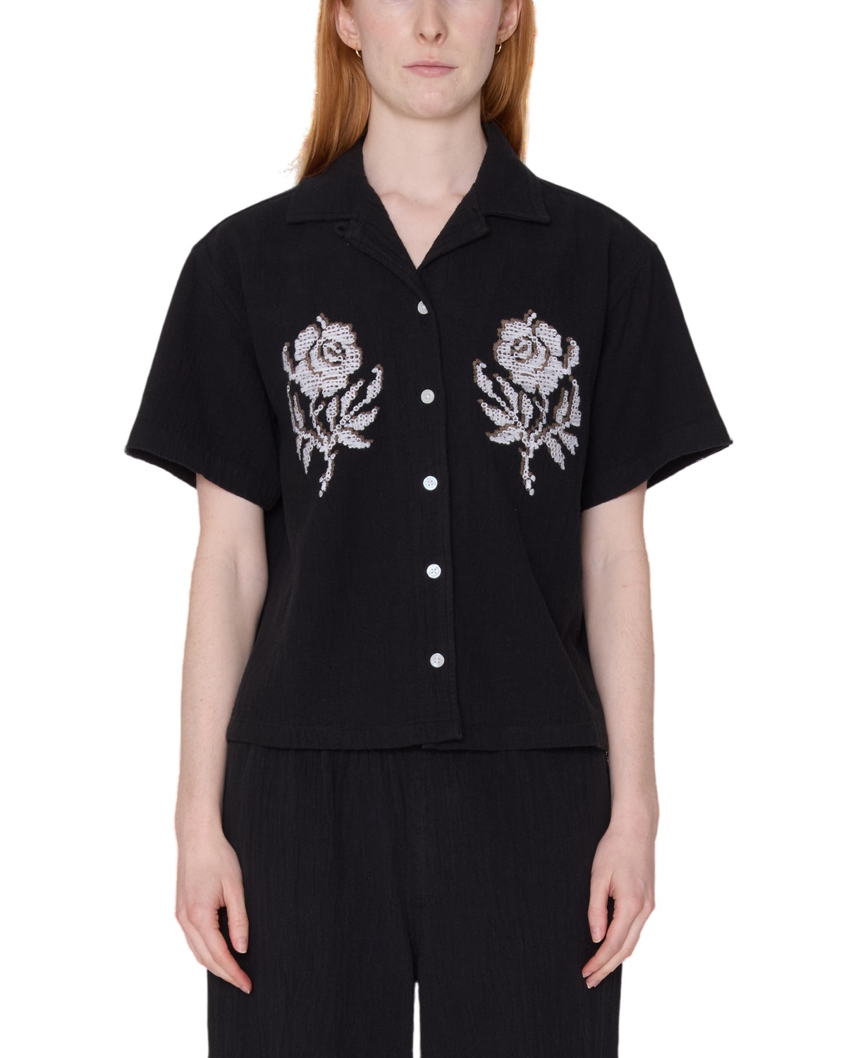 OBEY W ROSES EMBELLISHED SS SHIRT