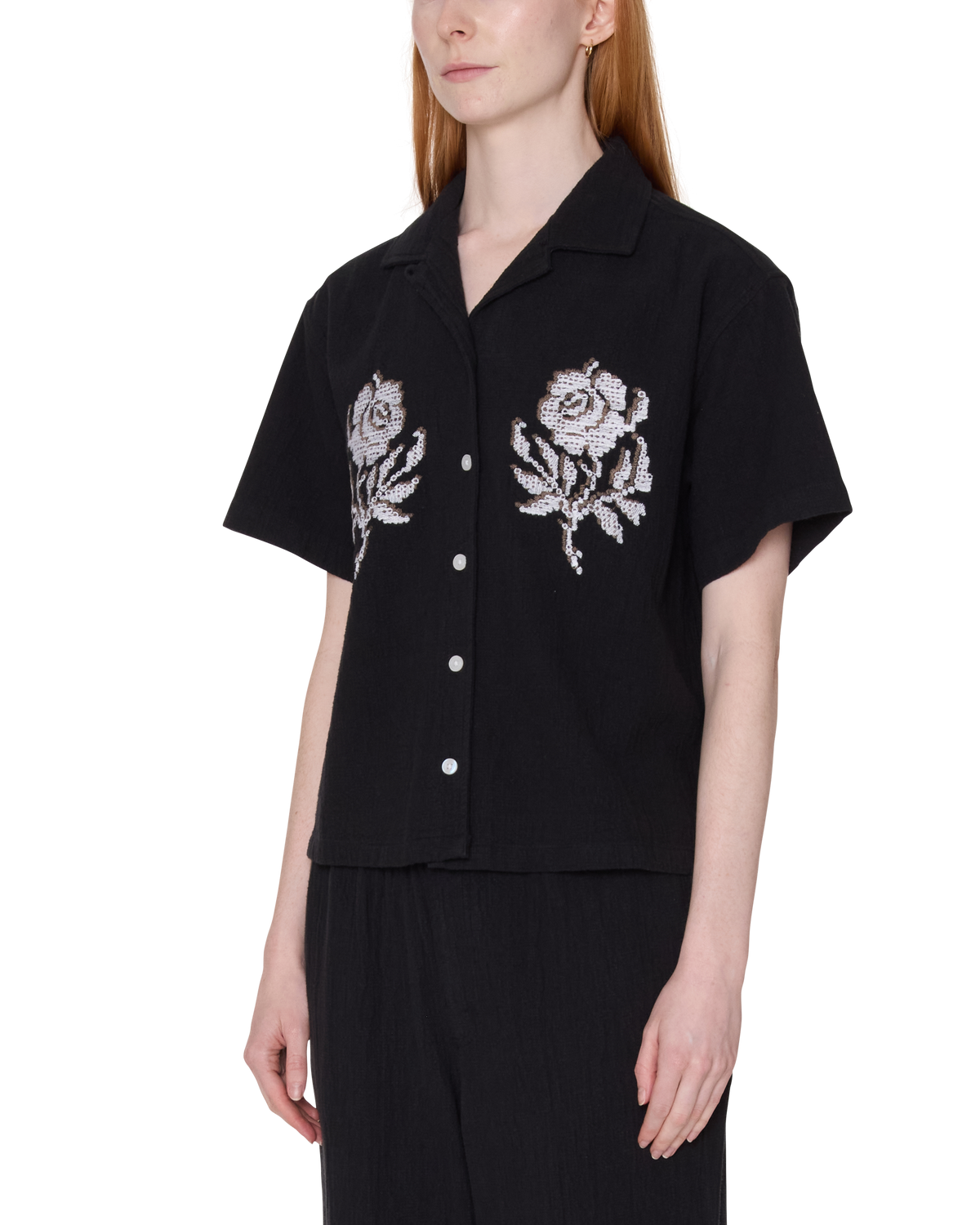 OBEY W ROSES EMBELLISHED SS SHIRT