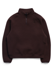 BURTON W SPACECLOUD 1/4 ZIP TOP BEAR HUG BROWN HEATHER