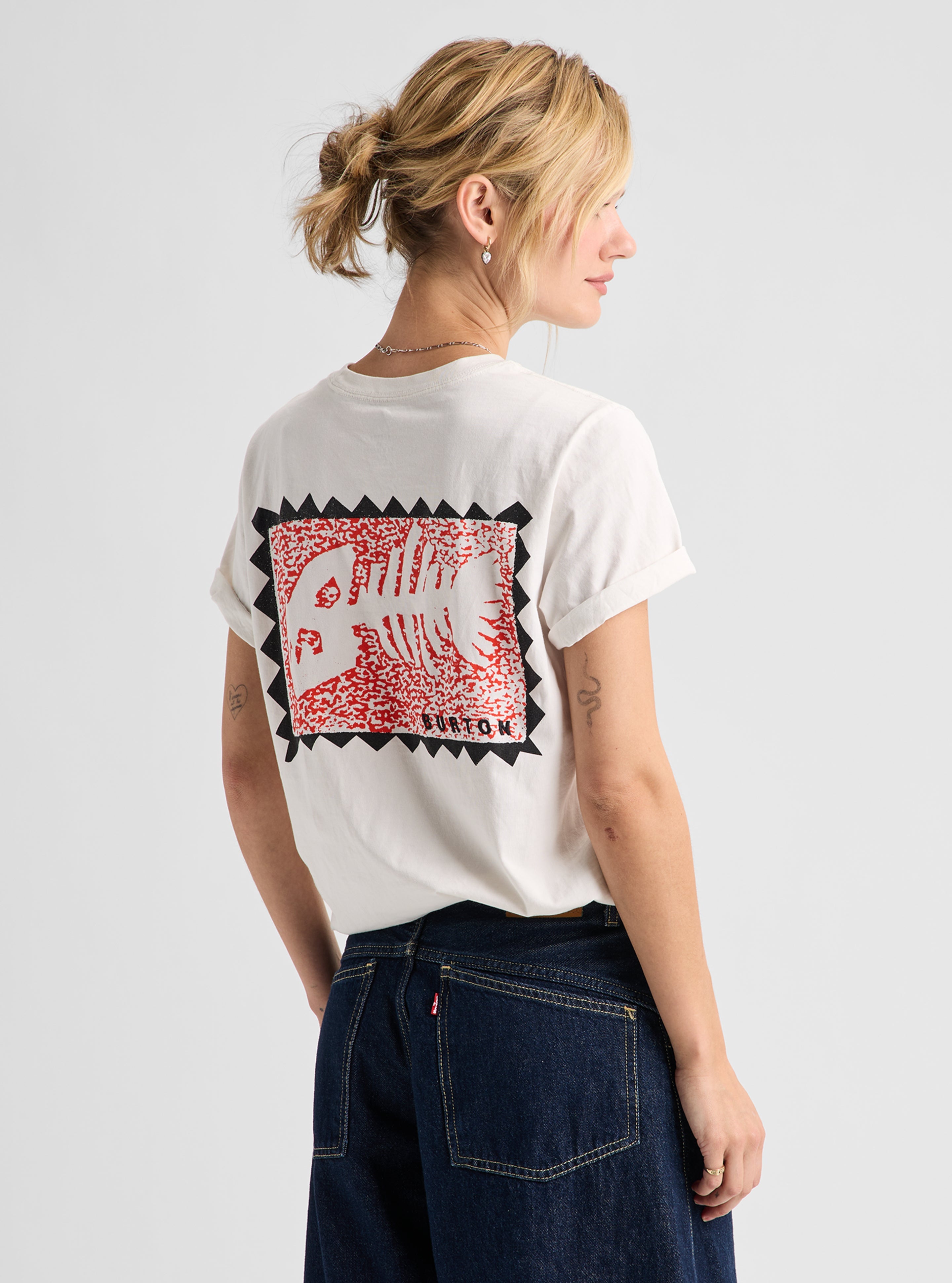 Burton Throwback Short Sleeve T-Shirt Stout White - vue 5