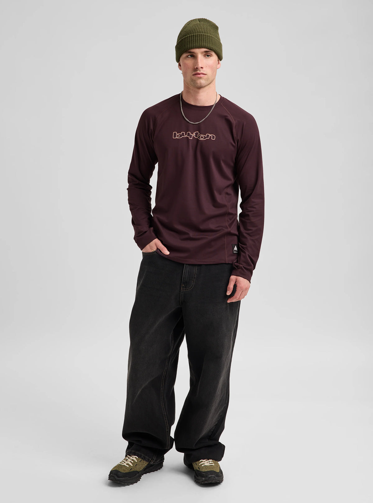 BURTON SYNTHETIC MIDWEIGHT BASE LAYER CREW BEAR HUG BROWN