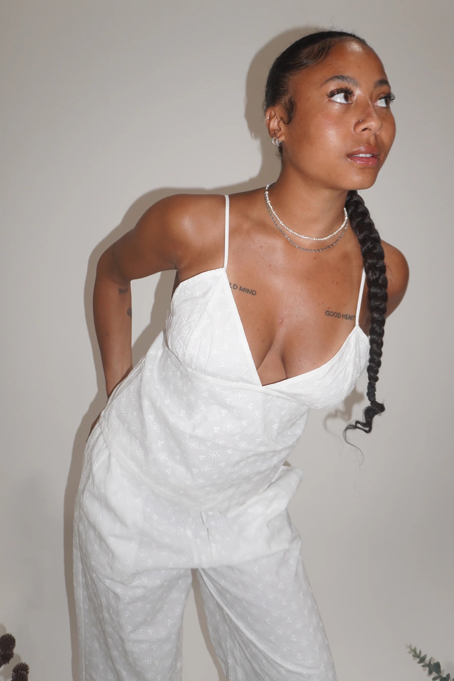 GIRL CRUSH W COTTON EMBROIDED TRIANGLE CAMI