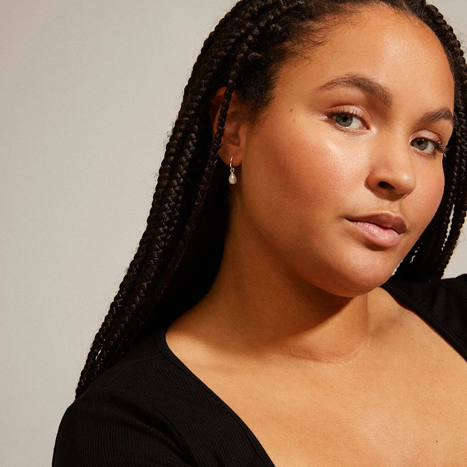 PILGRIM BERTHE RECYCLED PEARL HOOP EARRINGS