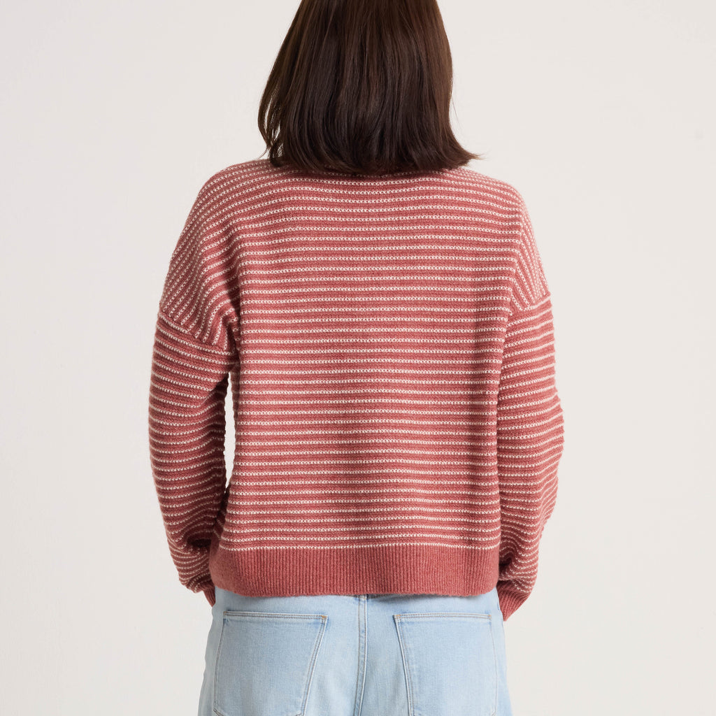 VOLCOM W SUN OF SAND SWEATER SOFT BLUSH dos