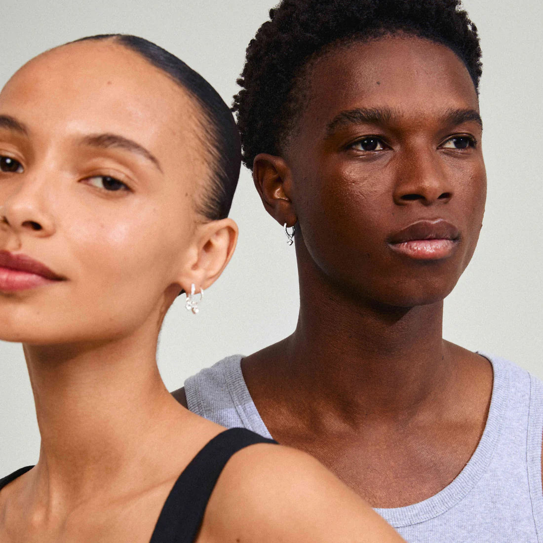 PILGRIM JOA RECYCLED CRYSTAL HOOP EARRINGS