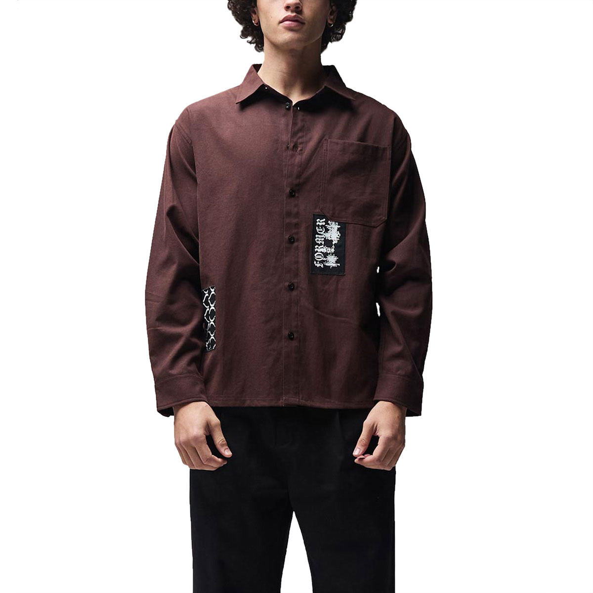 FORMER VIVAN ENGINEERED LS SHIRT - BARK