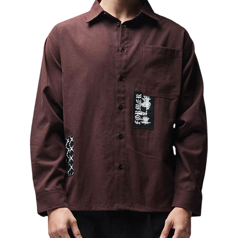 FORMER VIVAN ENGINEERED LS SHIRT - BARK