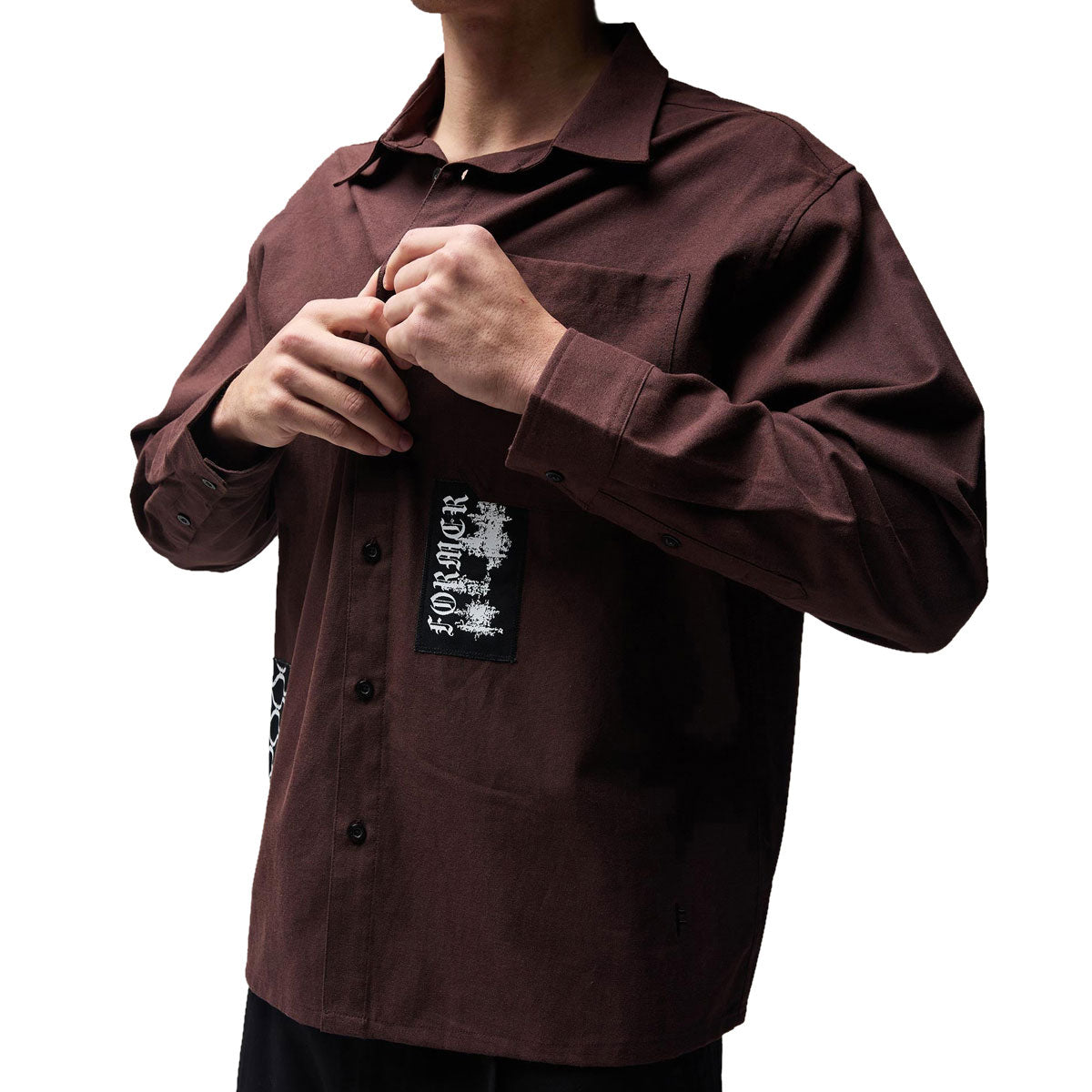 FORMER VIVAN ENGINEERED LS SHIRT - BARK