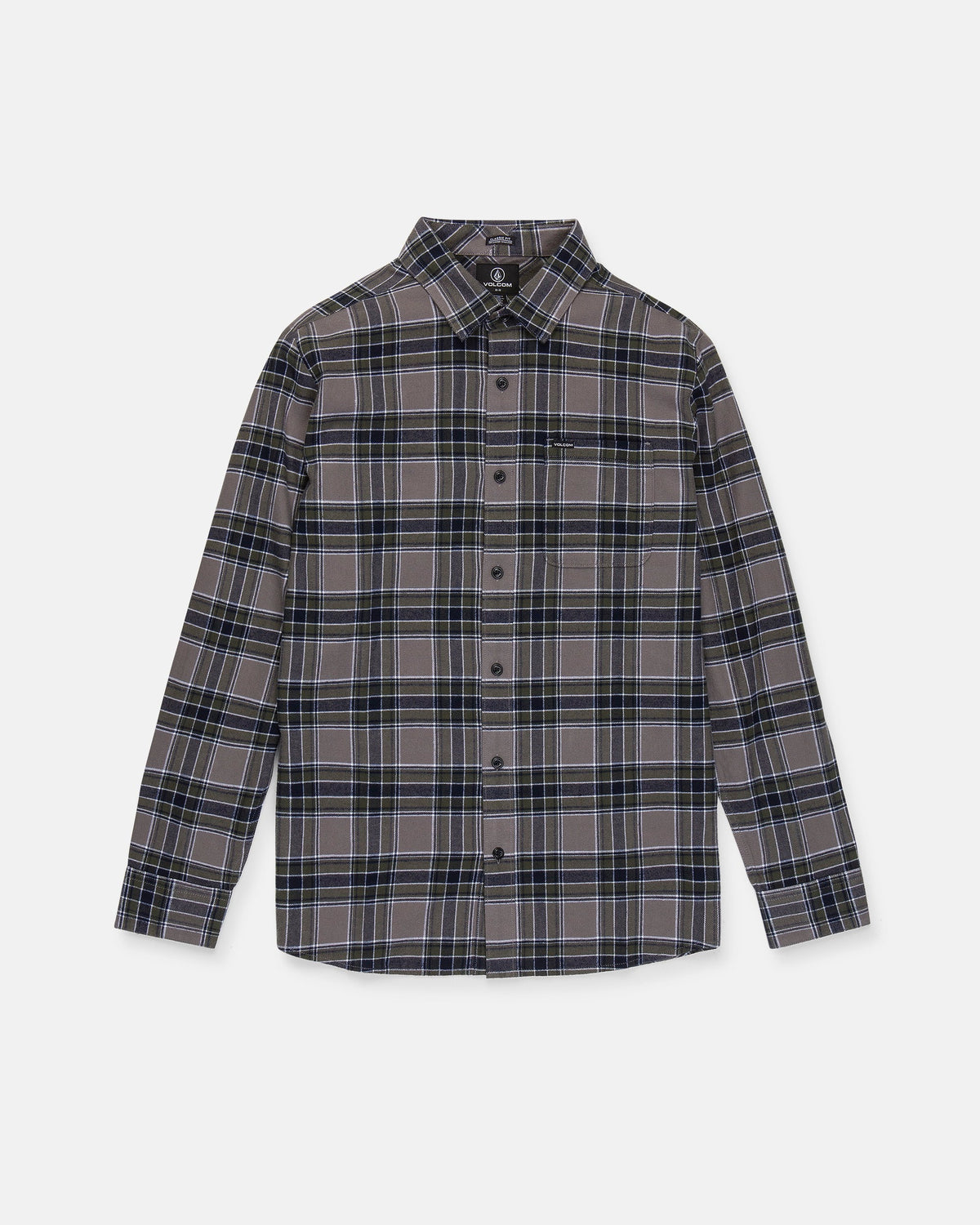 VOLCOM CADEN PLAID LS SHIRT Pewter - vue 3