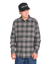 VOLCOM CADEN PLAID LS SHIRT Pewter - vue principale