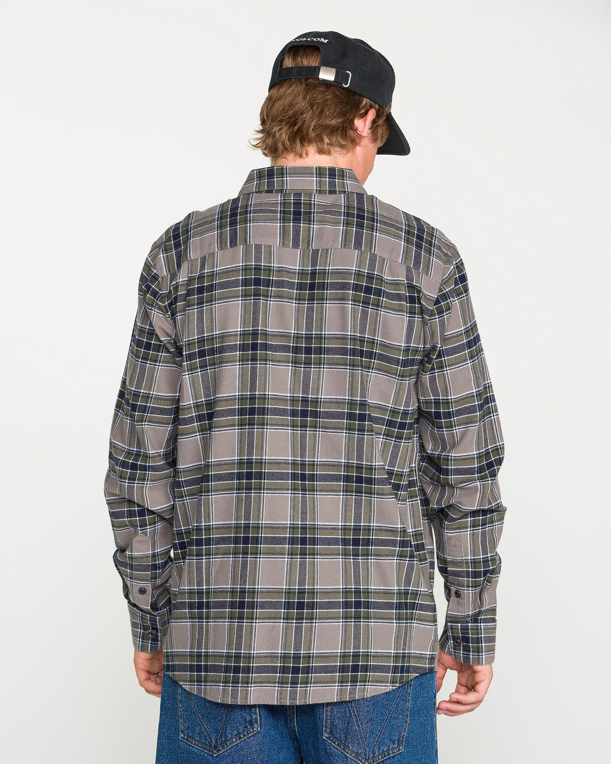 VOLCOM CADEN PLAID LS SHIRT Pewter - vue 2