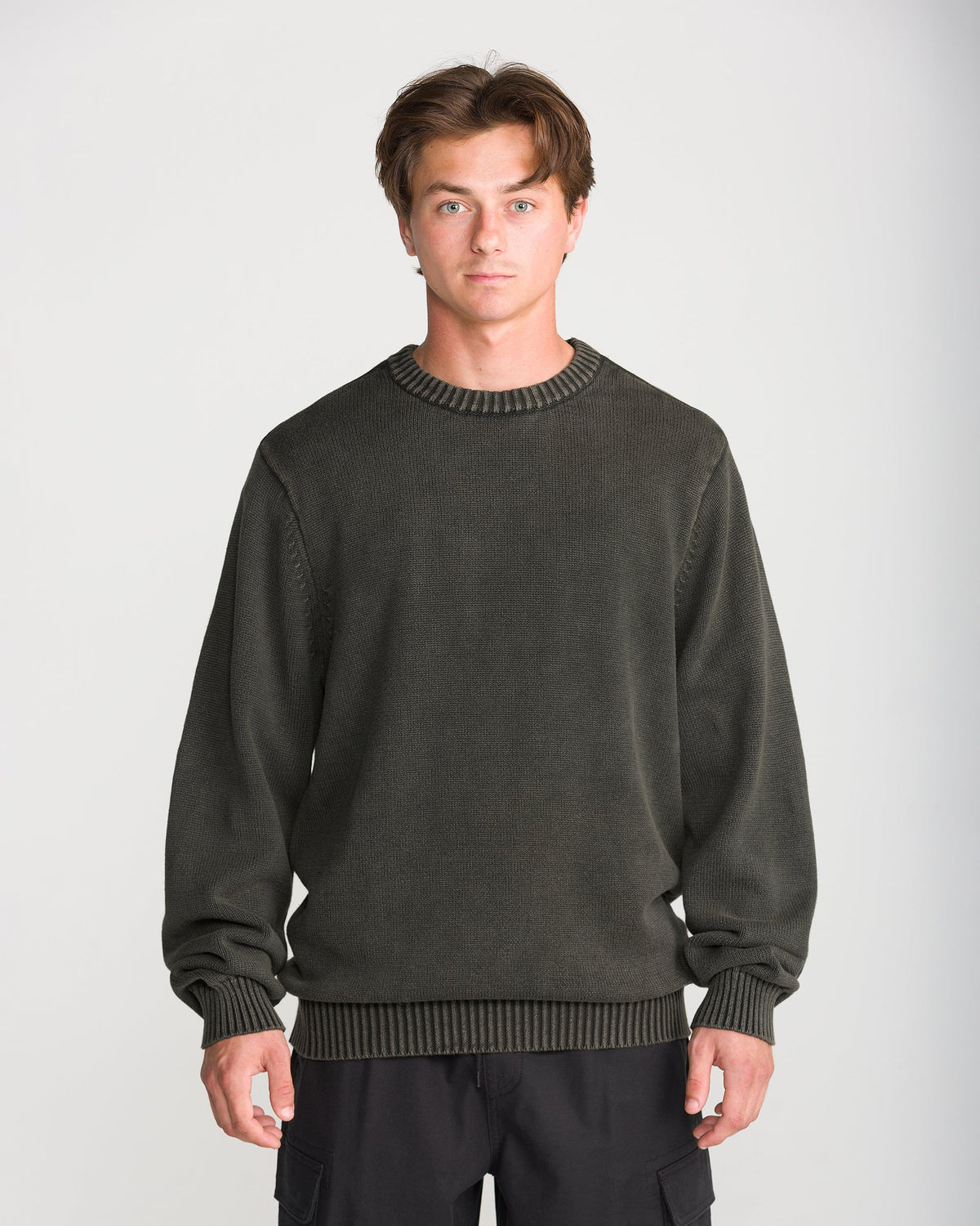 VOLCOM BLEACHED CREW SWEATER - CLIMBING IVY