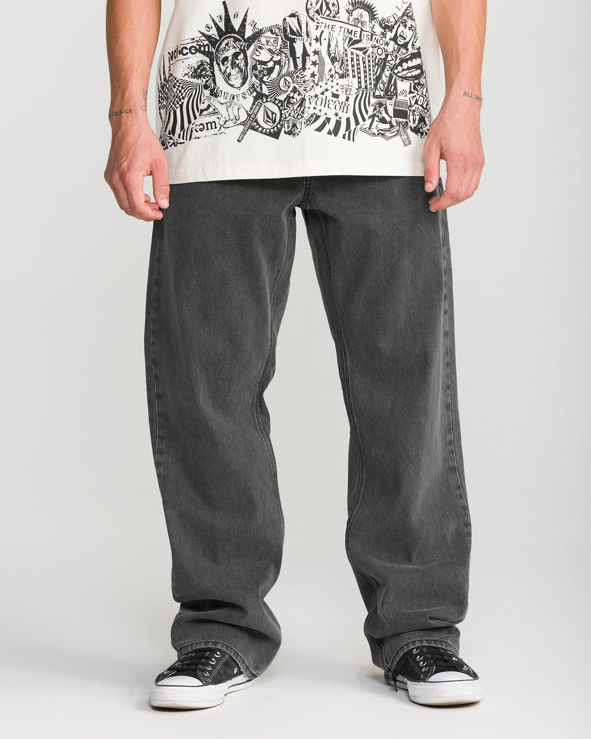 VOLCOM PIPE DREAMS DENIM CHAR/BLK