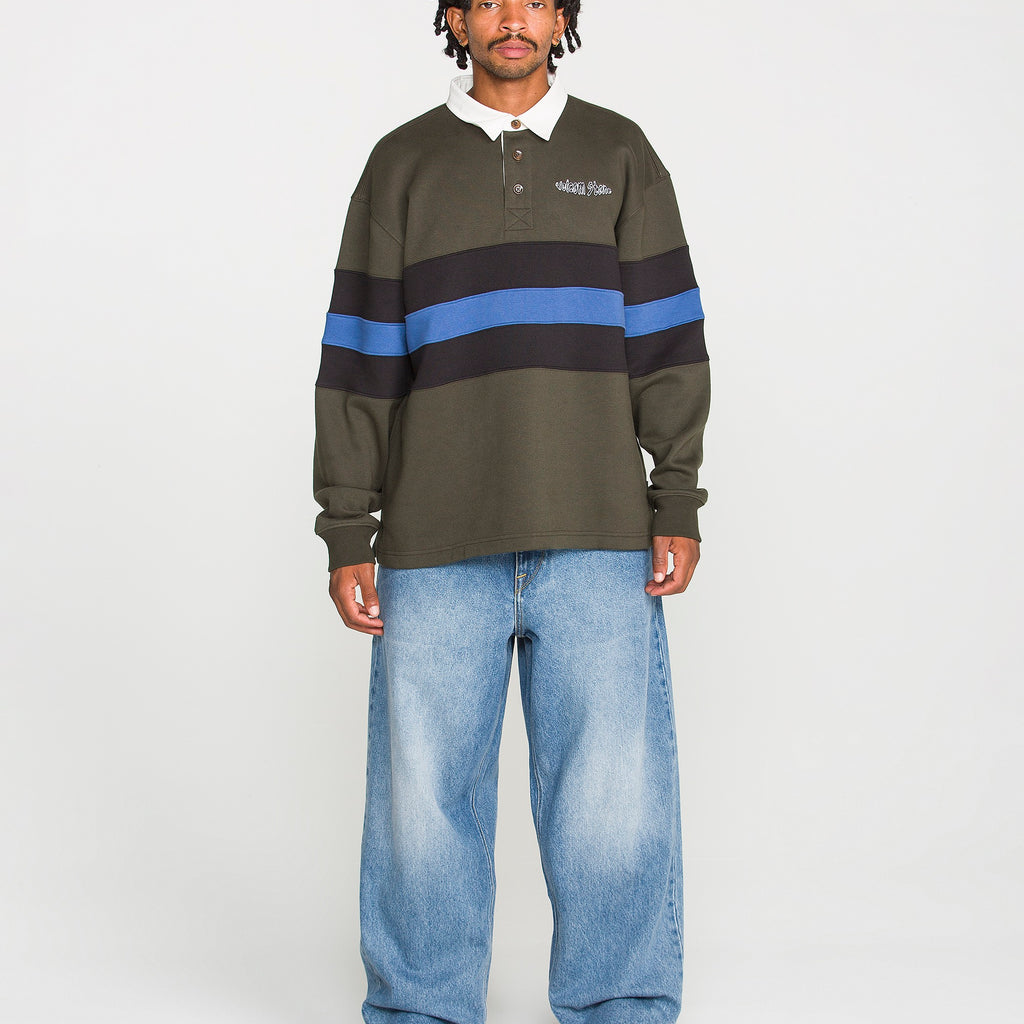 VOLCOM SCRATCH STONE FLEECE POLO RINSED BLACK détail
