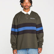 VOLCOM SCRATCH STONE FLEECE POLO RINSED BLACK