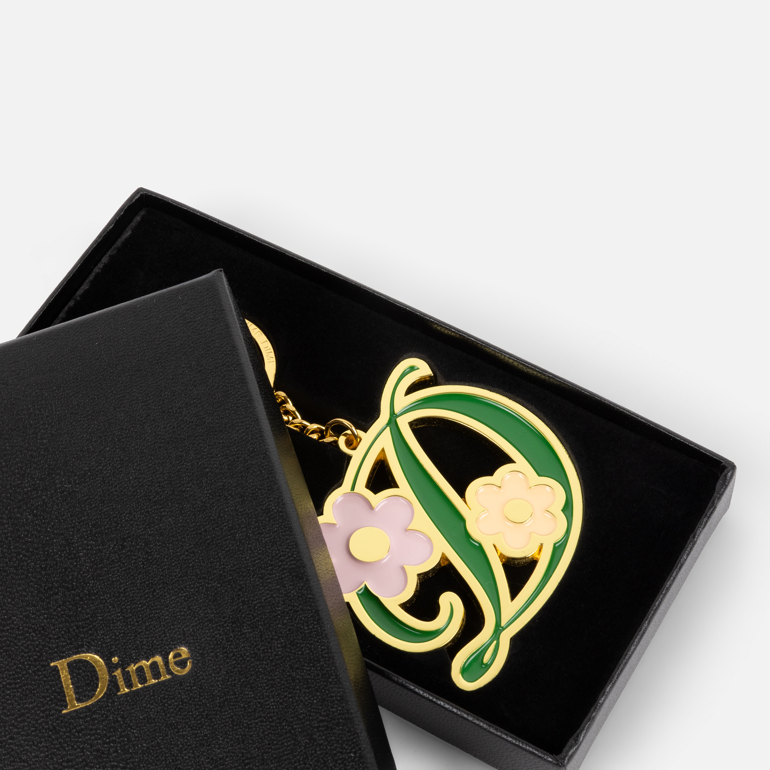 DIME OVERSIZED FLORAL KEYCHAIN - Gold détail