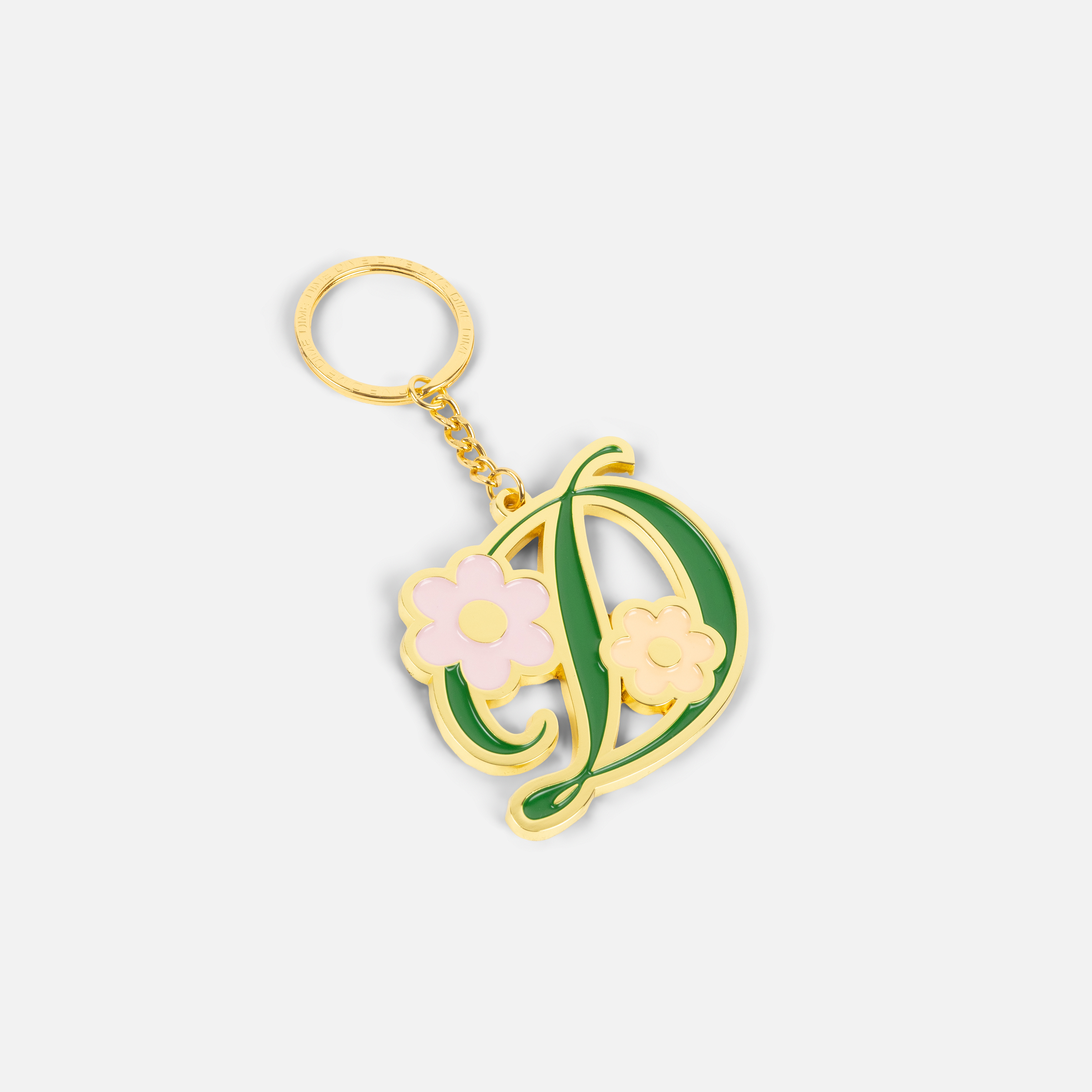 DIME OVERSIZED FLORAL KEYCHAIN - Gold
